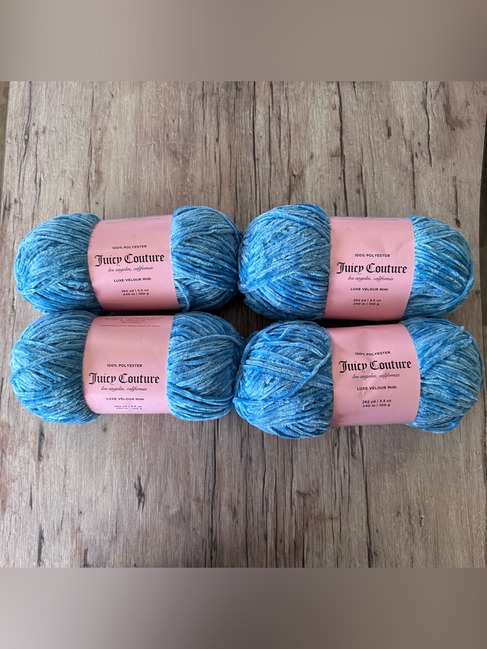 Juicy Couture Luxe Velour Mini Yarn Pack - 4 Skeins—Heritage Blue